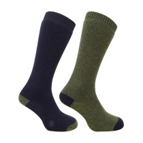 Hoggs Of Fife 1903 Country Long Sock (2 Pack) (Size UK 10-13) (DARK GREEN/DARK NAVY) (1903/NG/3)