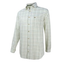 Hoggs Of Fife Balmoral Luxury Tattersall Shirt (15 COLLAR) (NAVY/WINE) (BALM/NW/150)