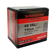 Winchester Bullet 40 CAL (.400) 180Grn FMJ-TC (100 Pack) (WINB40TC180)