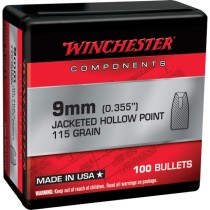 Winchester Bullet 9mm (.355) 115Grn JHP (100 Pack) (WINB9JHP115)